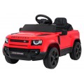 Červené vozidlo Land Rover Defender
