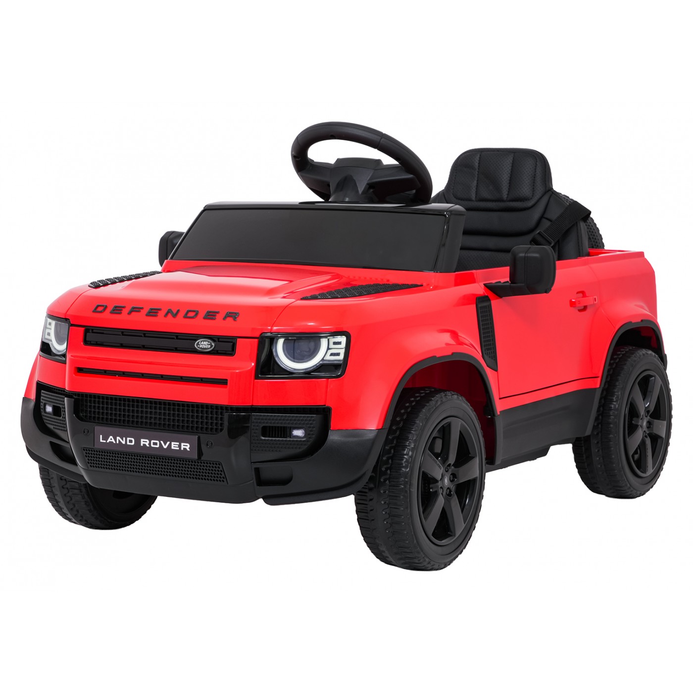 Červené vozidlo Land Rover Defender