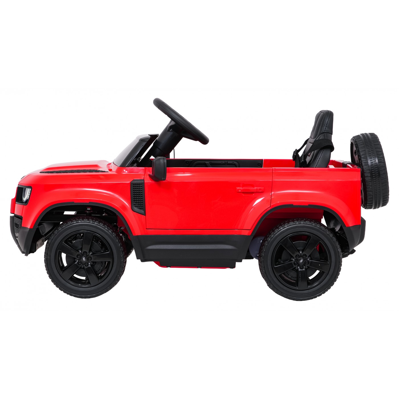 Červené vozidlo Land Rover Defender