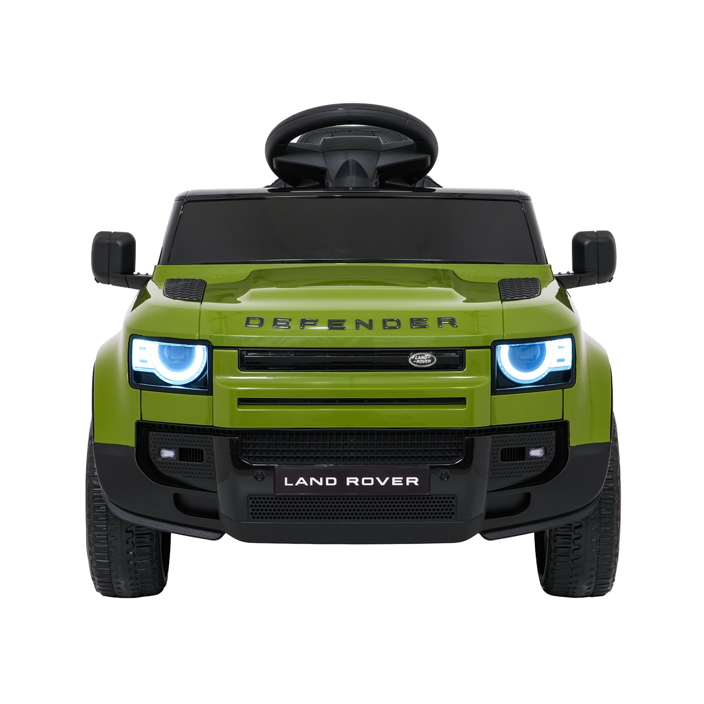 Zelené vozidlo Land Rover Defender