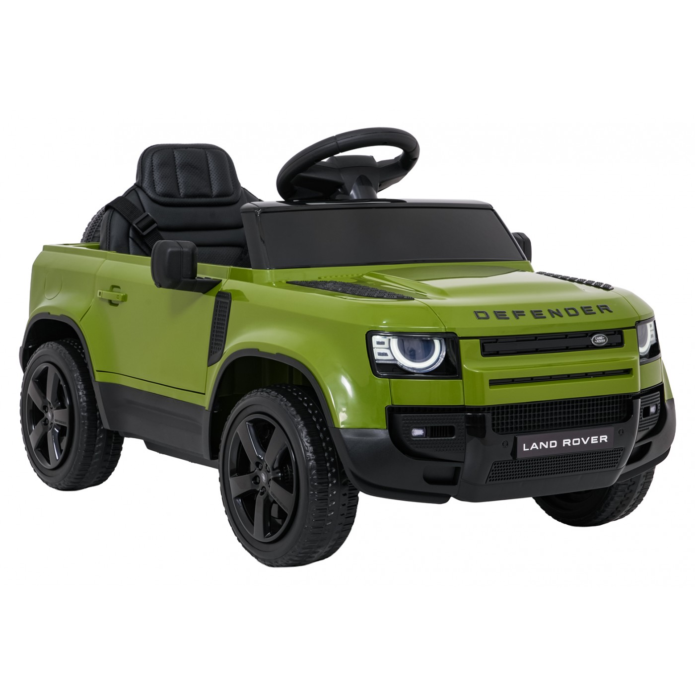 Zelené vozidlo Land Rover Defender