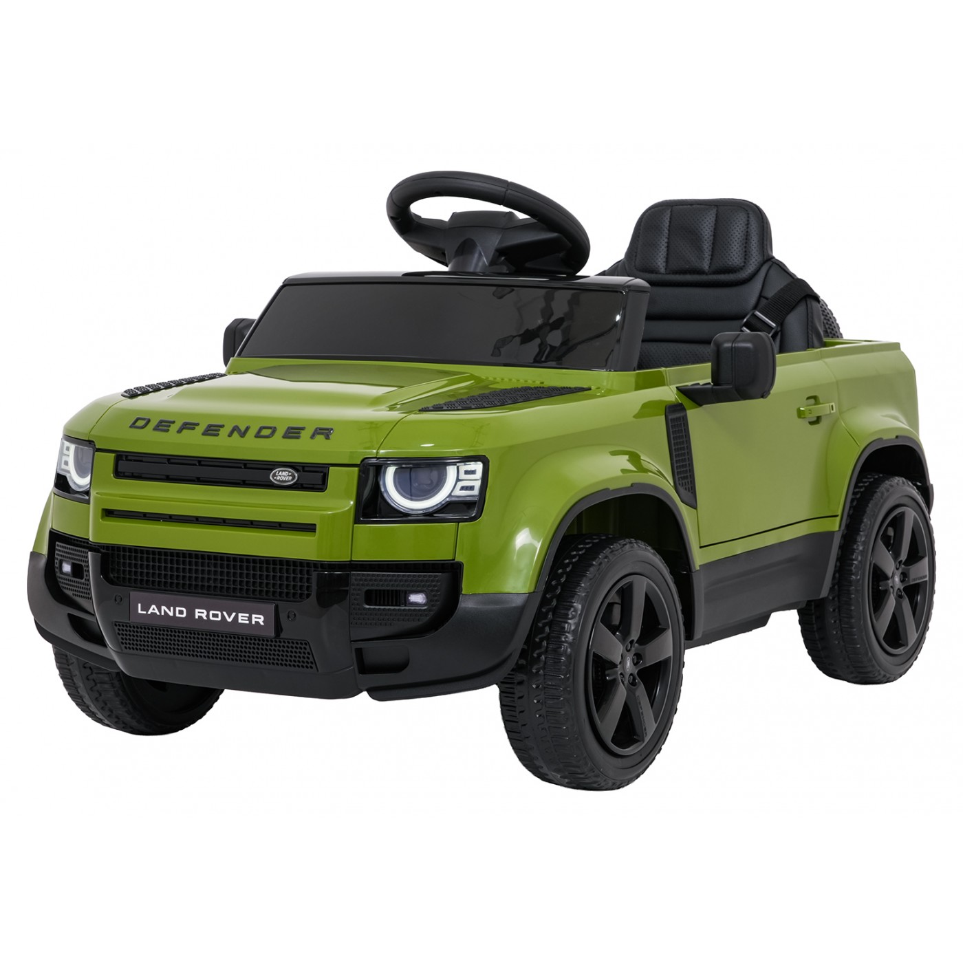 Zelené vozidlo Land Rover Defender