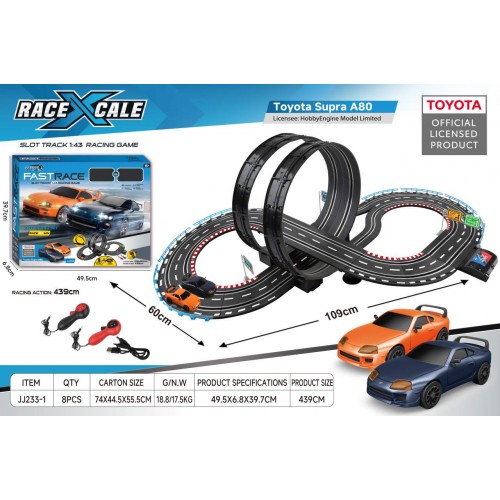 Závodní dráha TOYOTA na dálkové ovládání 1:43 - 109x60 cm