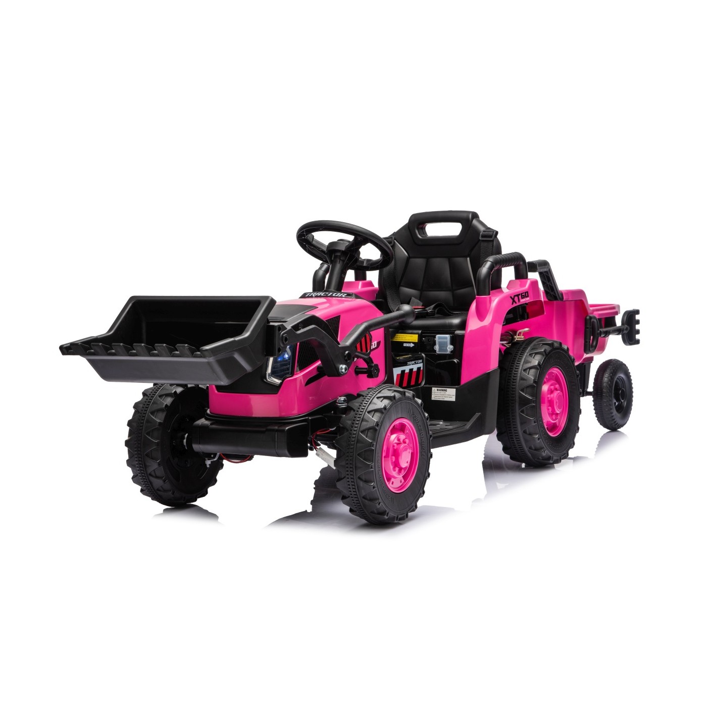 Traktor XT60 s přívěsem růžový