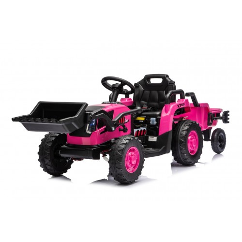 Traktor XT60 s přívěsem růžový