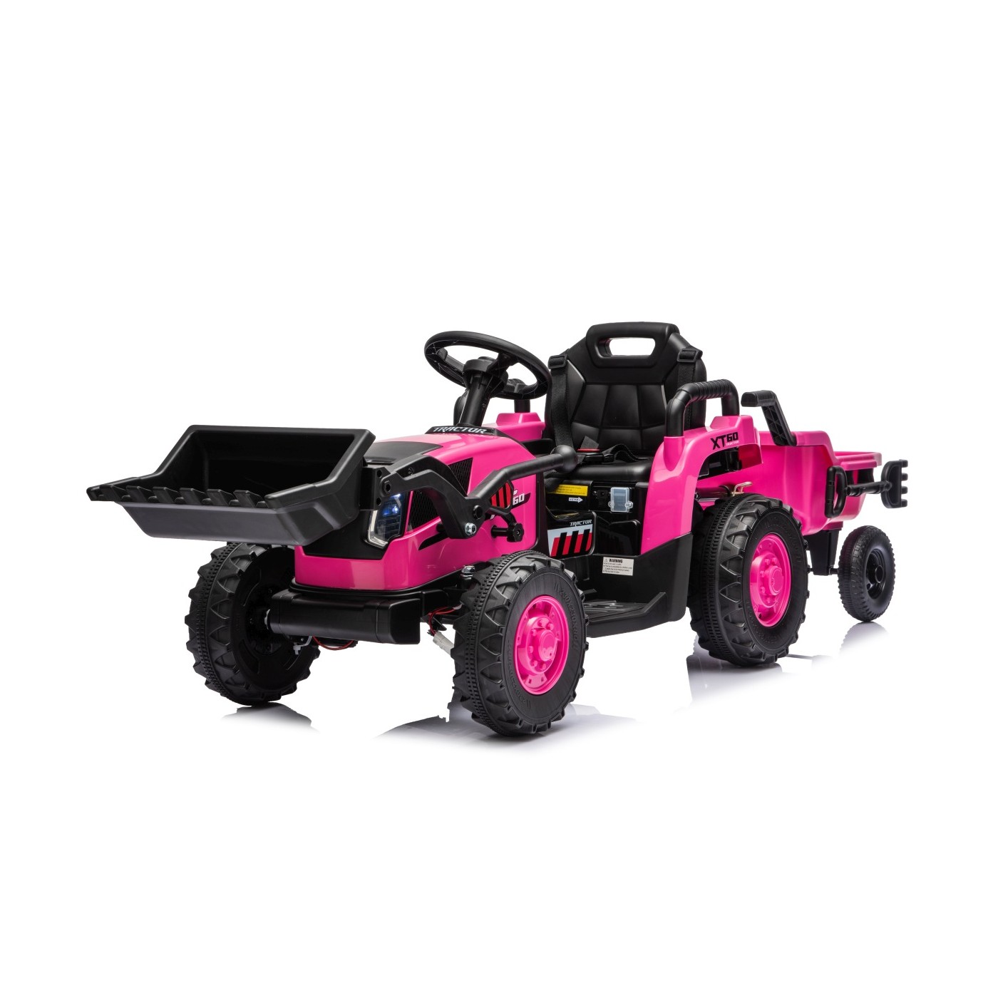 Traktor XT60 s přívěsem růžový