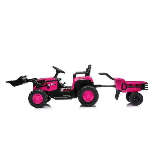 Traktor XT60 s přívěsem růžový