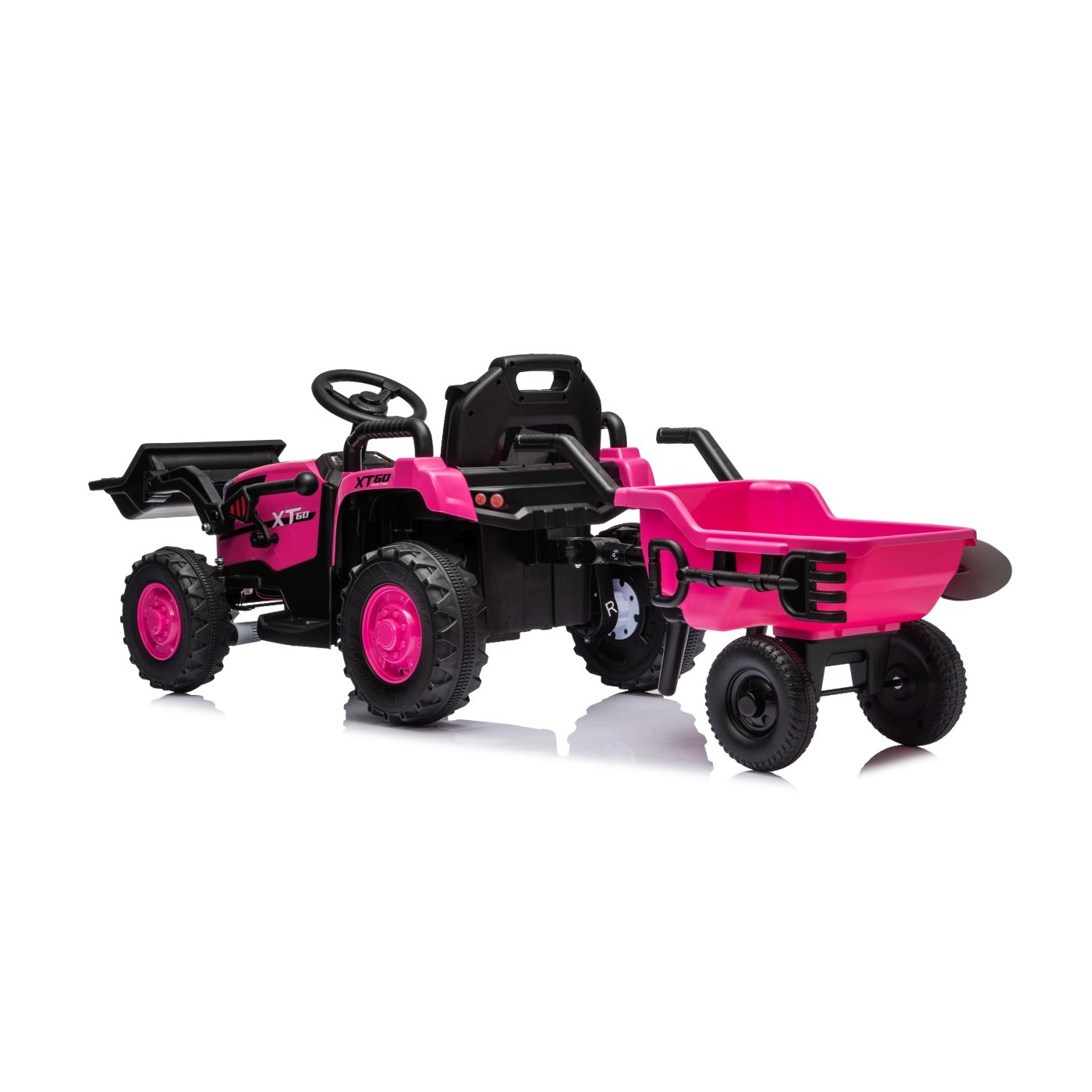 Traktor XT60 s přívěsem růžový