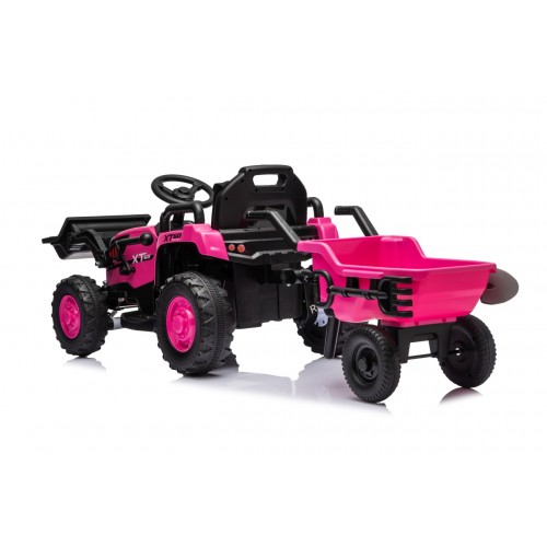 Traktor XT60 s přívěsem růžový