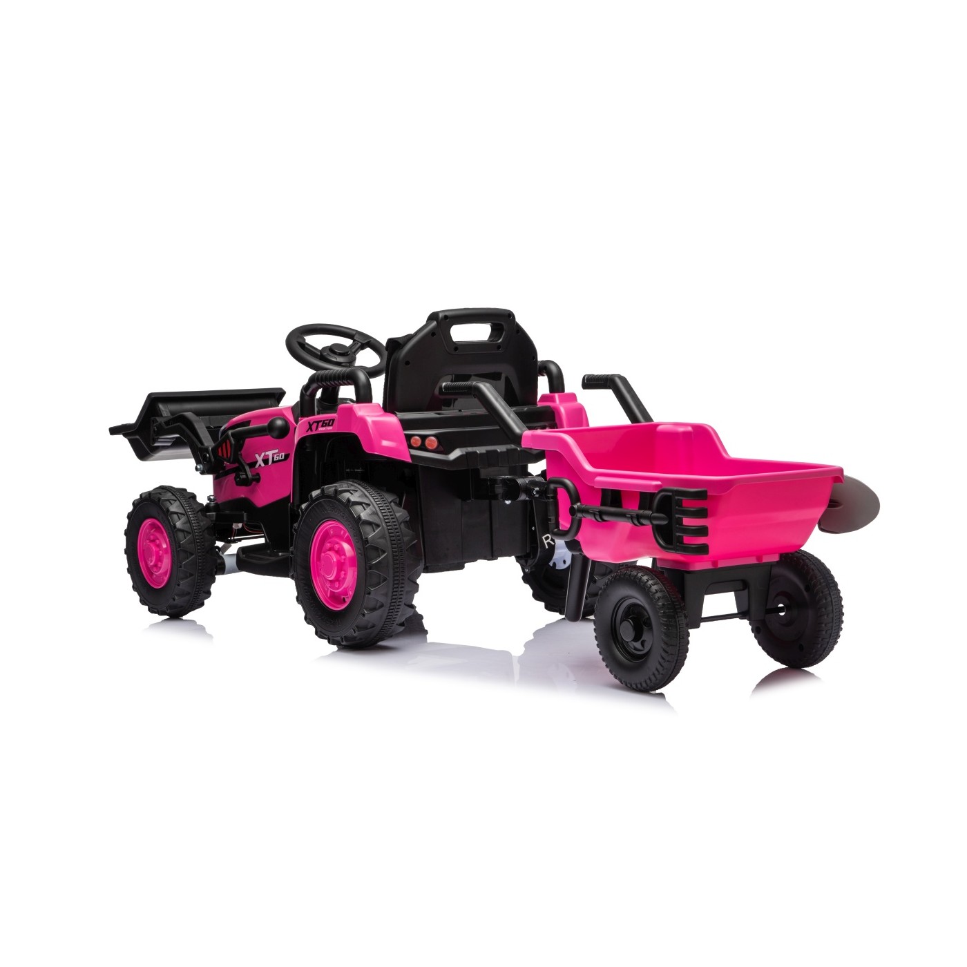 Traktor XT60 s přívěsem růžový