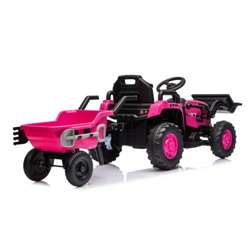 Traktor XT60 s přívěsem růžový