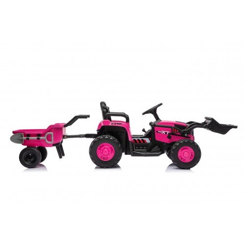 Traktor XT60 s přívěsem růžový