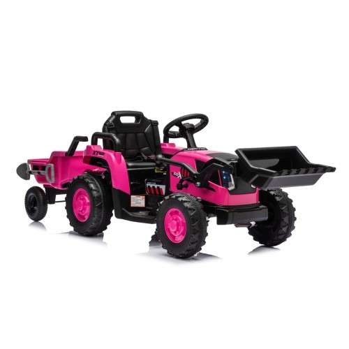 Traktor XT60 s přívěsem růžový