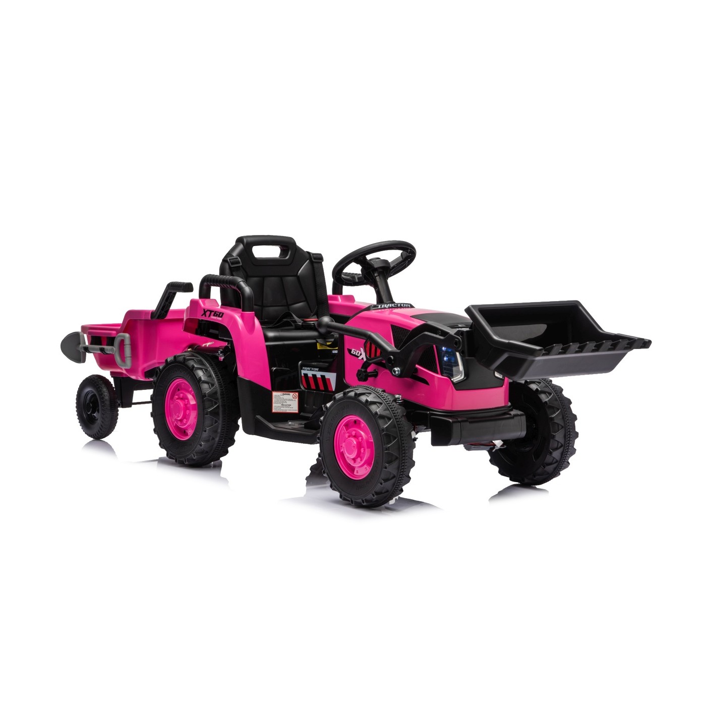 Traktor XT60 s přívěsem růžový