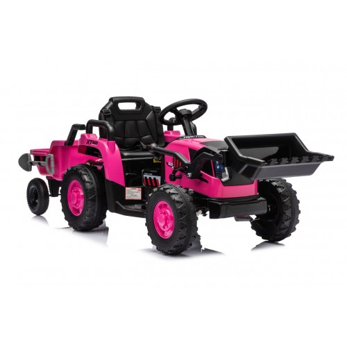 Traktor XT60 s přívěsem růžový
