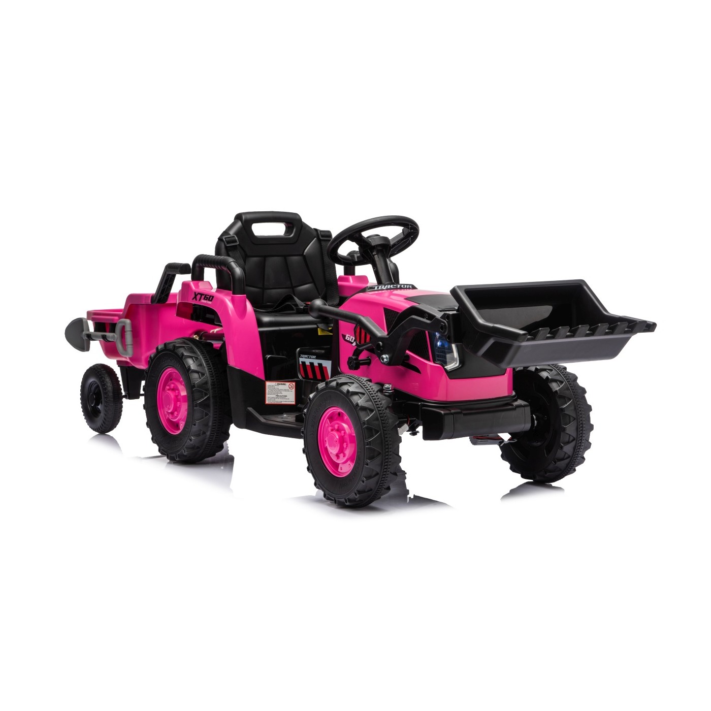 Traktor XT60 s přívěsem růžový