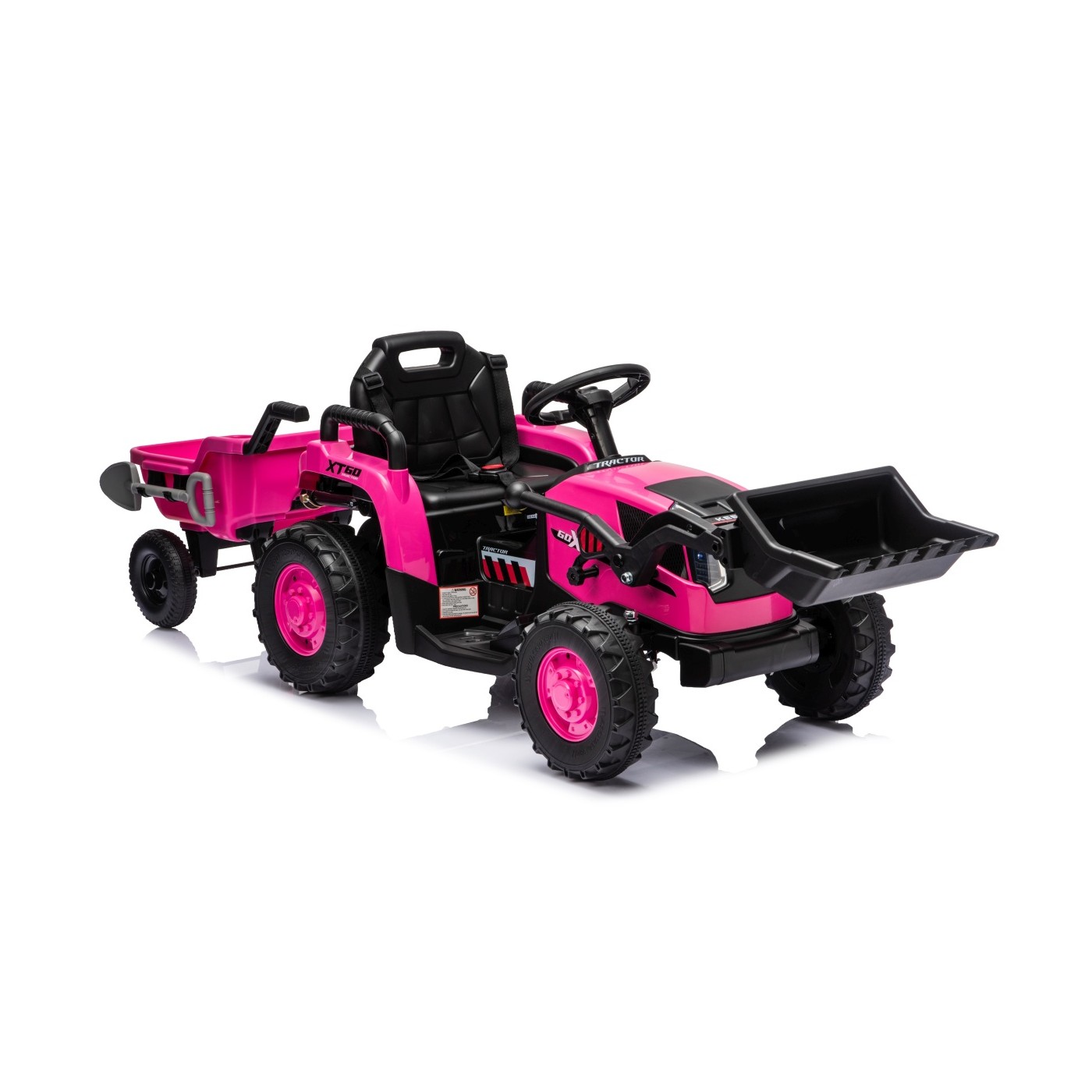 Traktor XT60 s přívěsem růžový