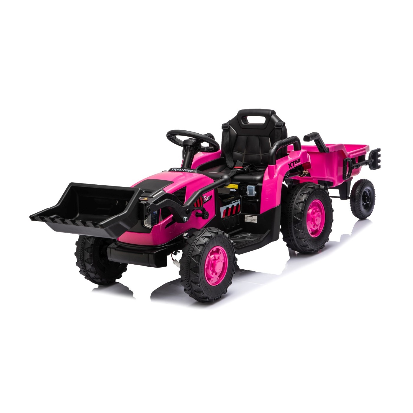 Traktor XT60 s přívěsem růžový