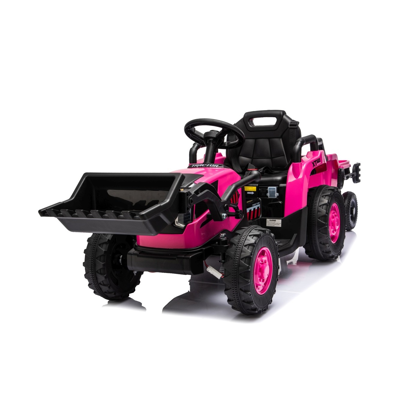 Traktor XT60 s přívěsem růžový