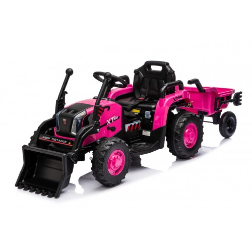 Traktor XT60 s přívěsem růžový