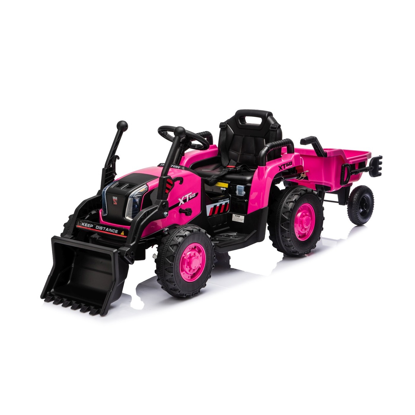 Traktor XT60 s přívěsem růžový
