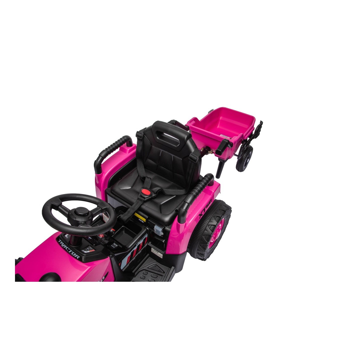 Traktor XT60 s přívěsem růžový