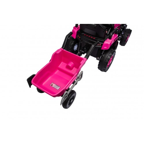 Traktor XT60 s přívěsem růžový