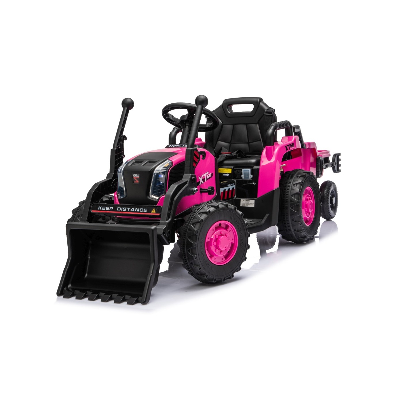 Traktor XT60 s přívěsem růžový