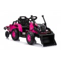 Traktor XT60 s přívěsem růžový