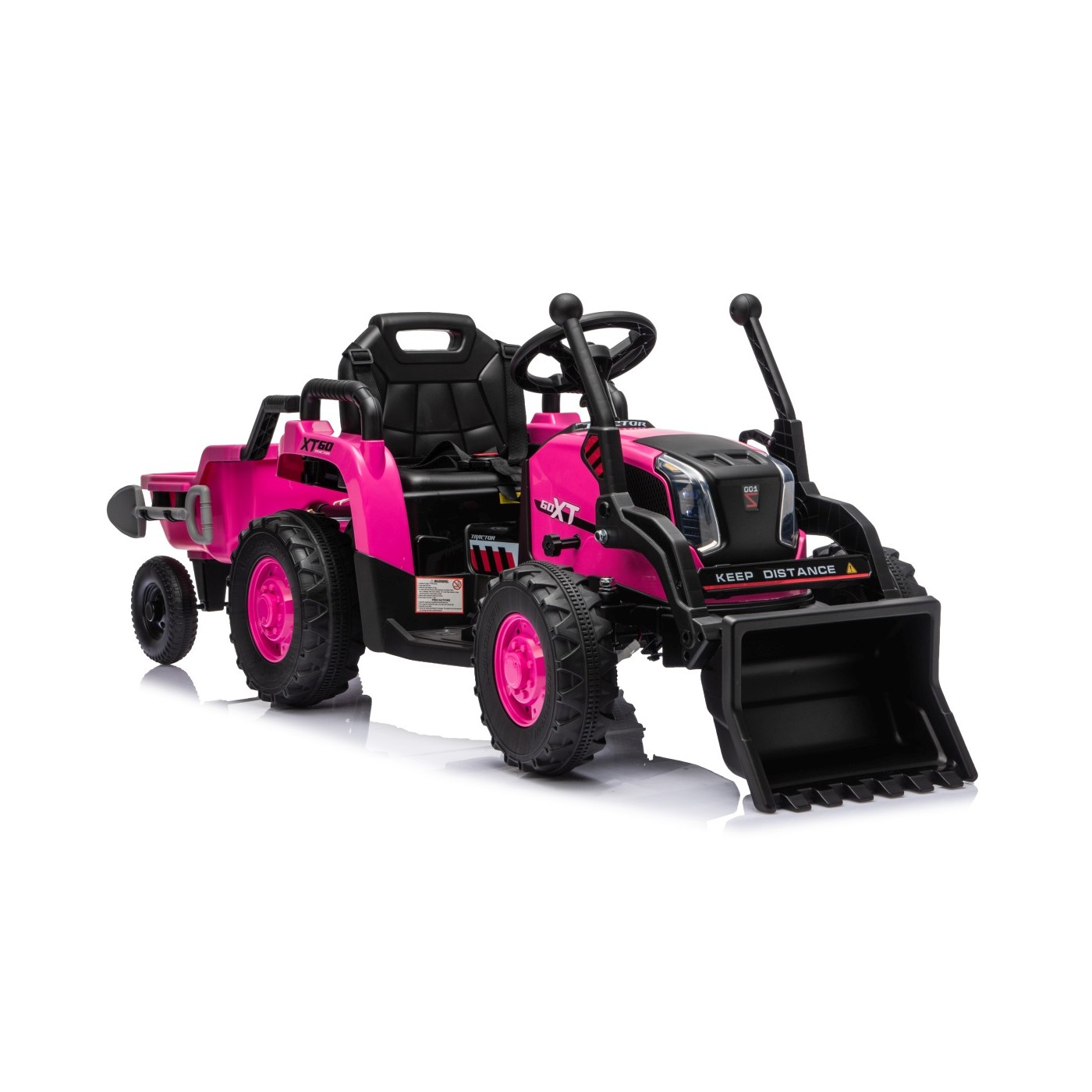 Traktor XT60 s přívěsem růžový