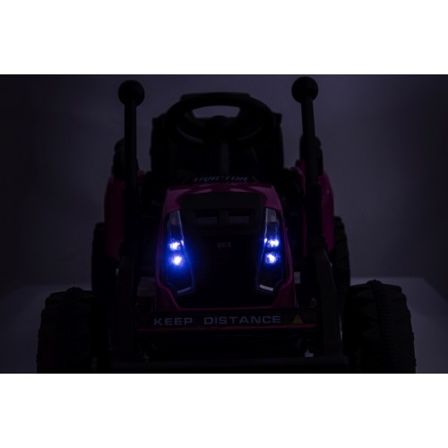 Traktor XT60 s přívěsem růžový