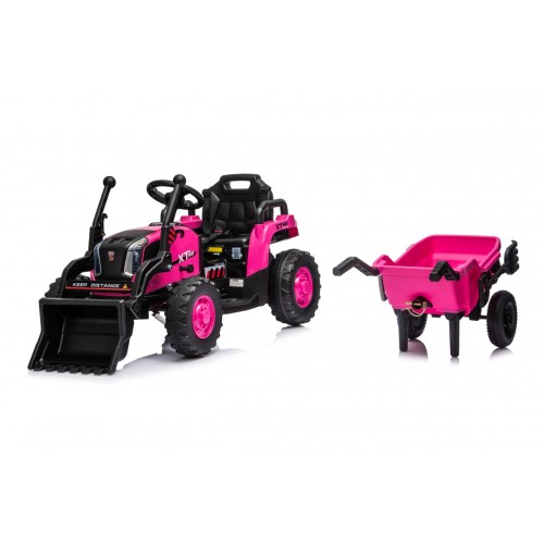 Traktor XT60 s přívěsem růžový