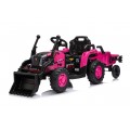 Traktor XT60 s přívěsem růžový