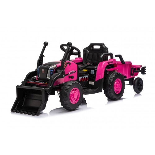 Traktor XT60 s přívěsem růžový