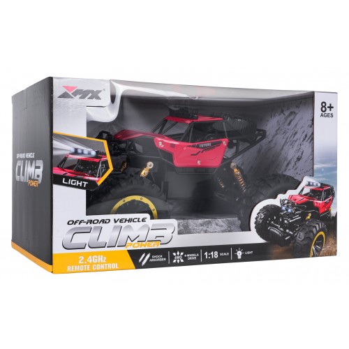R/C pásový model v měřítku 1:18 CLIMB POWER, červený