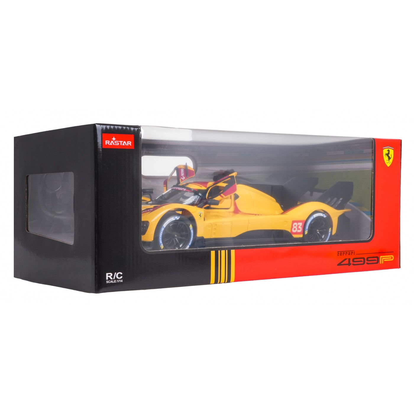 Rádiové auto 1:14 Ferrari 499P žluté RASTAR