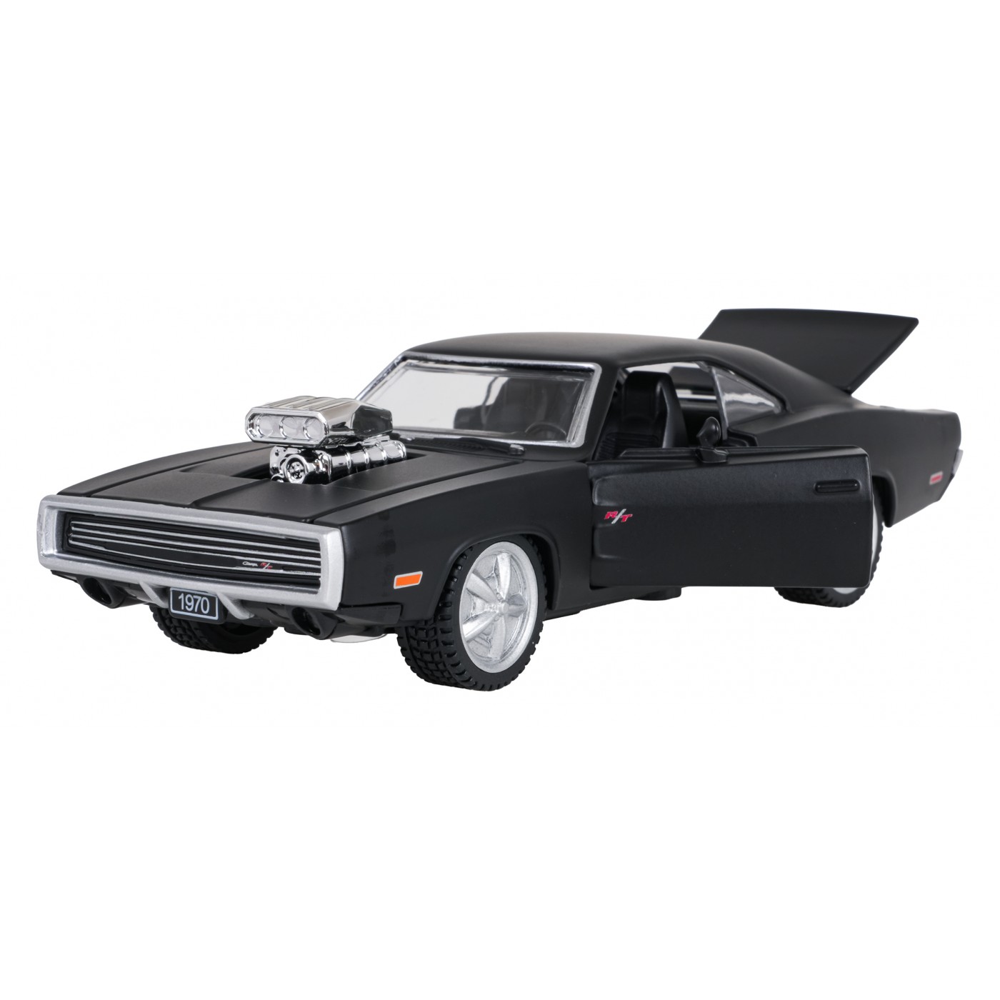 Kovové auto 1:36 1970 Dodge Charger R/T Černé RASTAR