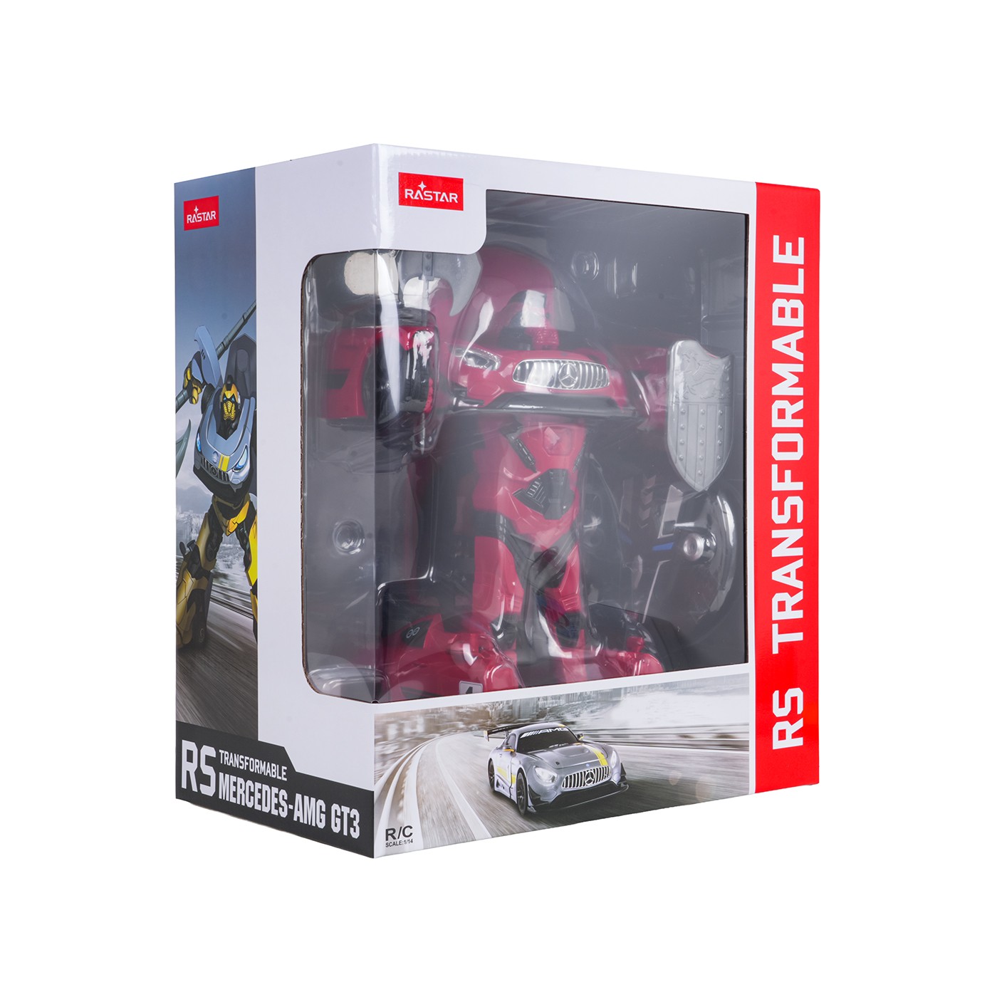 Auto/Robot 2v1 R/C 1:14 Mercedes-AMG GT3 Červený RASTAR