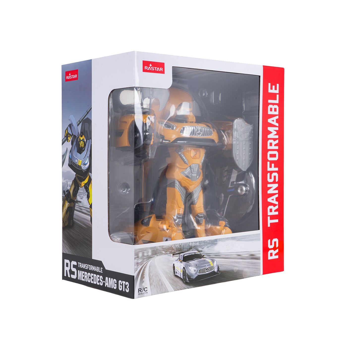Auto/Robot 2v1 R/C 1:14 Mercedes-AMG GT3 Žlutý RASTAR