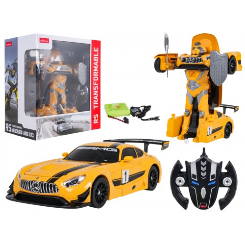 Auto/Robot 2v1 R/C 1:14 Mercedes-AMG GT3 Žlutý RASTAR