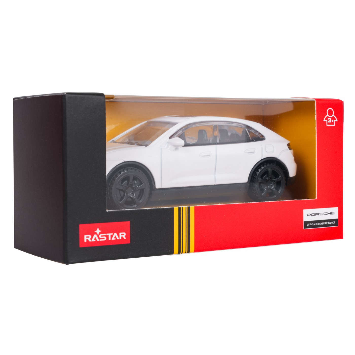 Kovové auto 1:43 Porsche Macan bílé barvy RASTAR
