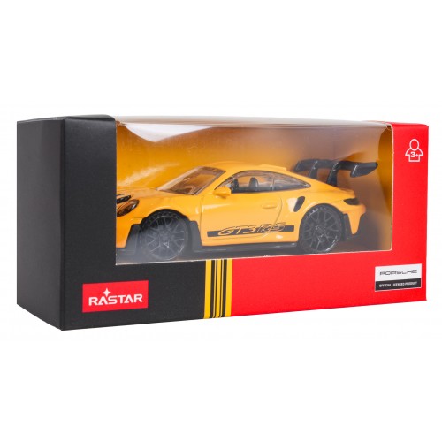 Kovové auto 1:43 Porsche 911 GT3 RS žluté RASTAR
