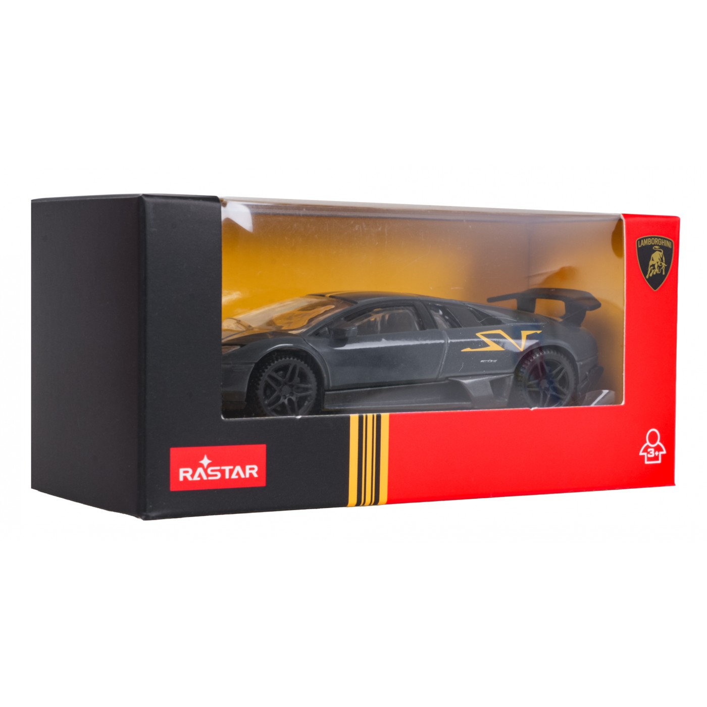 Kovové auto 1:43 Murcielago LP 670-4 SV Superveloce šedé RASTAR