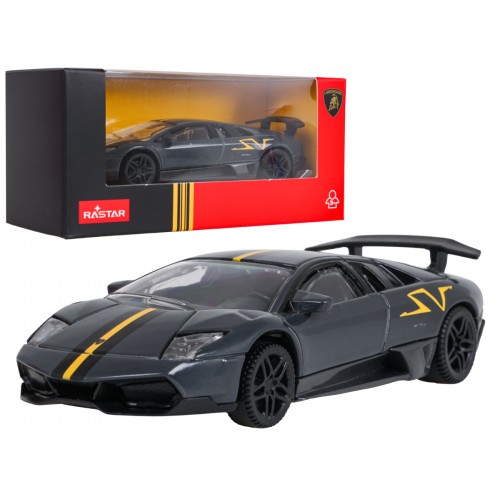 Kovové auto 1:43 Murcielago LP 670-4 SV Superveloce šedé RASTAR