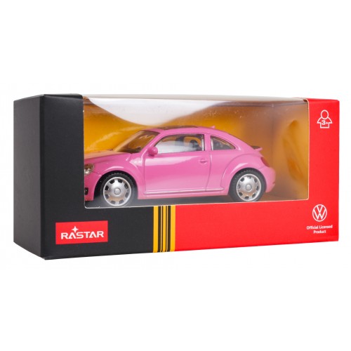 Kovové auto 1:43 Volkswagen Beetle růžová RASTAR