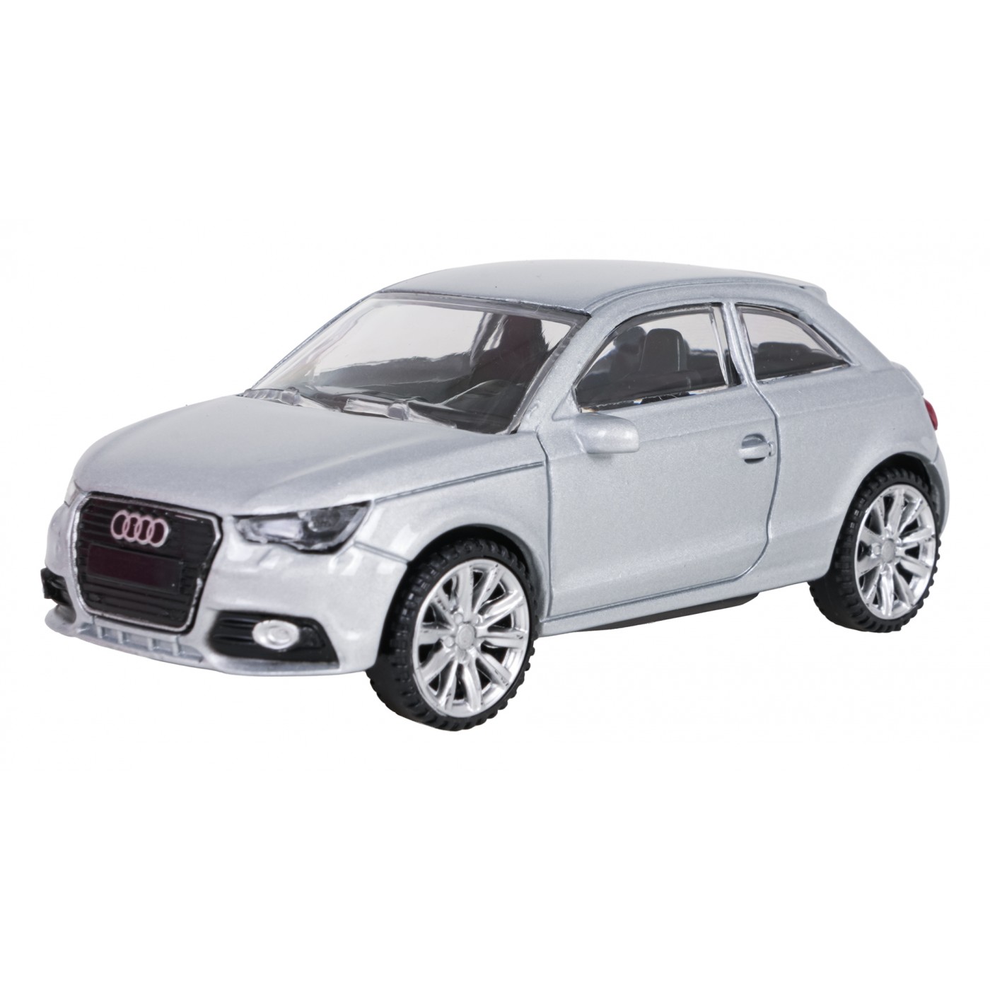 Kovové auto 1:43 Audi A1 stříbrné barvy RASTAR