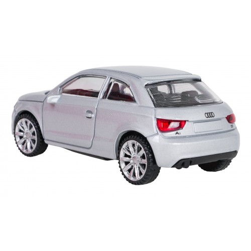 Kovové auto 1:43 Audi A1 stříbrné barvy RASTAR