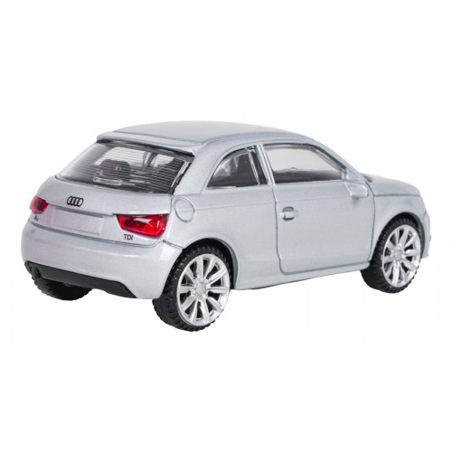 Kovové auto 1:43 Audi A1 stříbrné barvy RASTAR