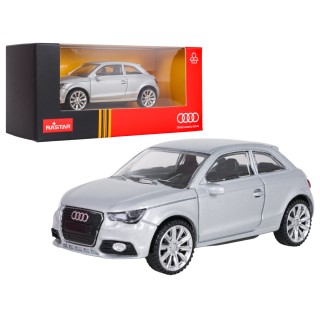 Kovové auto 1:43 Audi A1 stříbrné barvy RASTAR