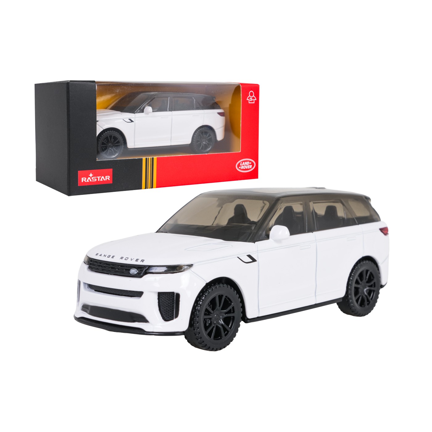Kovové auto 1:43 Range Rover Sport SV bílé barvy RASTAR